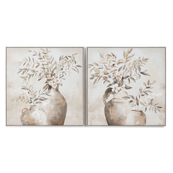 Maleri Home ESPRIT Vase Traditionel 82 x 4,5 x 82 cm (2 enheder)