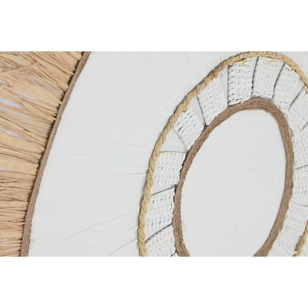 Lærred Home ESPRIT Hvid Natur Boho 92 x 4,5 x 92 cm (2 enheder)