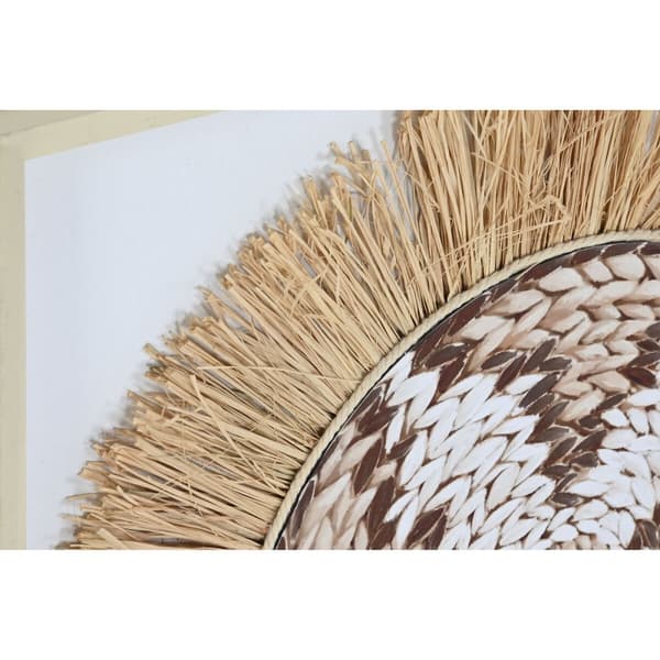 Lærred Home ESPRIT Hvid Natur Boho 60 x 3 x 60 cm (2 enheder)