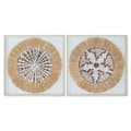 Miniatyrbillede 1 af 4: Lærred Home ESPRIT Hvid Natur Boho 60 x 3 x 60 cm (2 enheder)