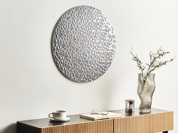 Veggdekorasjon Sølvfarget Jern Hengende Vegg Aksentstykke Metallisk Glamour Stil