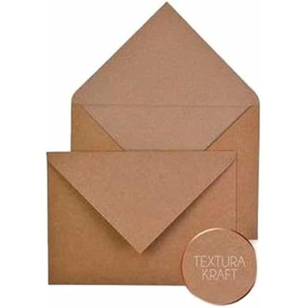 Kuvert - MICHEL - Set om 25 - Brunt kraftpapper - 16 x 22 cm - Rektangulärt
