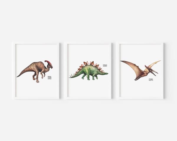 Plakater - Dinosaur / Sæt med 3