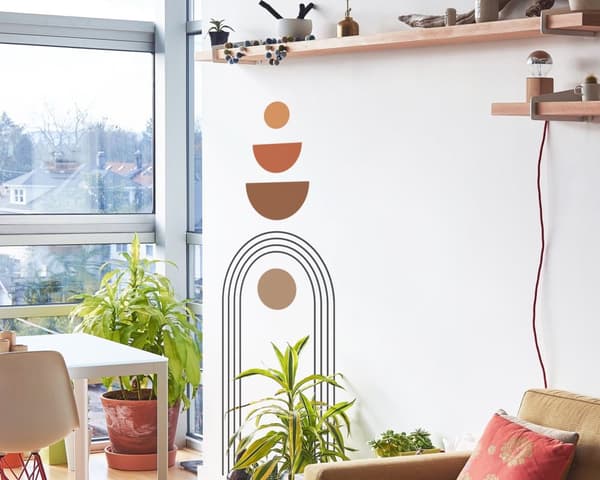 Veggklistremerke - Boho Fargeblokk / Abstrakt moderne kunst