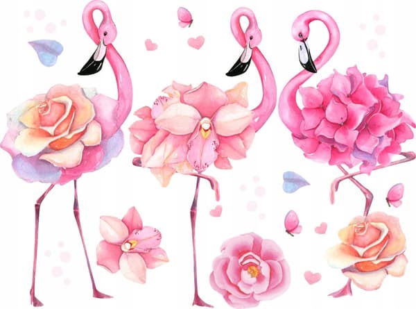 Veggklistremerke - Flamingos