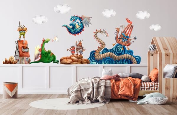 Wallsticker - Drager og vikinger / 02