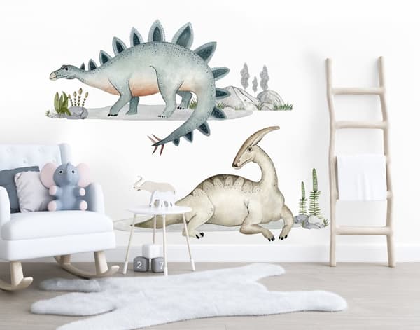 Wallsticker – Stegosaurus og Parasaurolophus