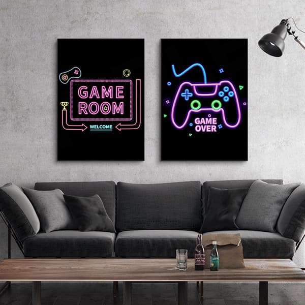Posters - GAME ROOM / Neon / Set med 2