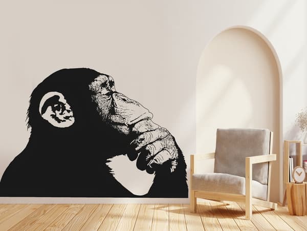 Veggklistremerke - Tenkende Gorilla