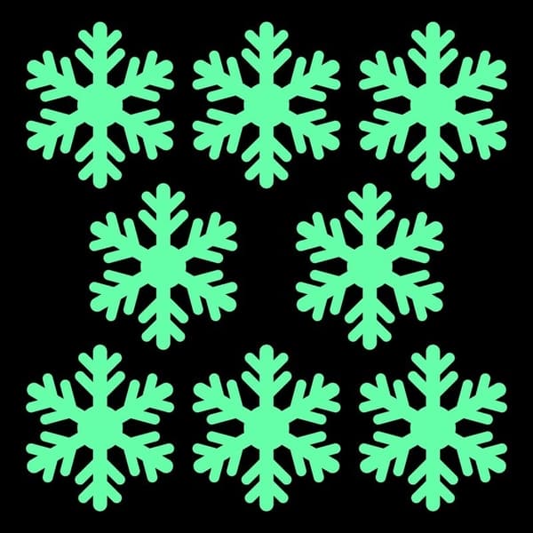 Veggklistremerke - Snøfnugg / Lyser i mørket / 02