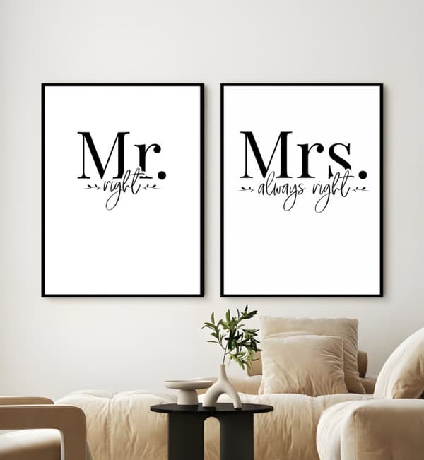 Plakat - Mr & Mrs Always right / sæt med 2