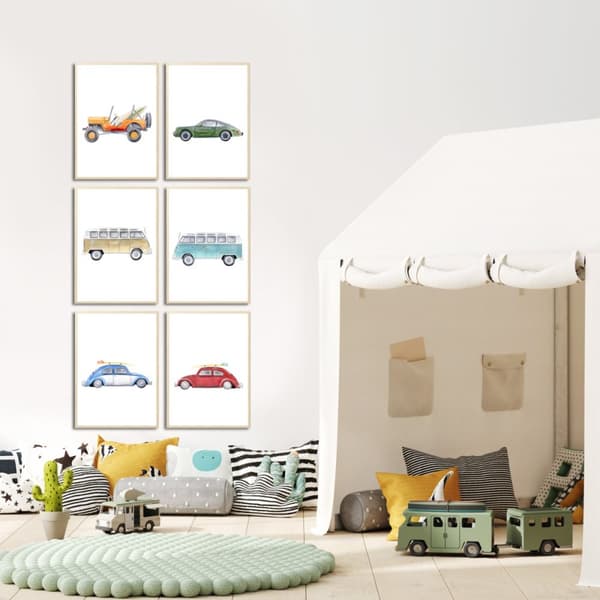 Posters - Tecknade bilar / set om 6