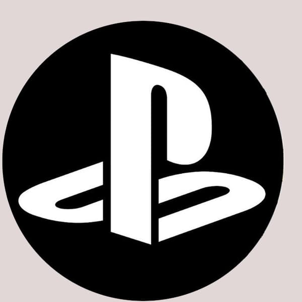 Veggklistremerke - PlayStation / Svart og Hvitt / Runde