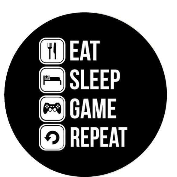 Veggklistremerke - Eat Sleep Game Repeat / Runde