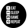 Miniatyrbilde 1 av 2: Veggklistremerke - Eat  Sleep Game Repeat  / Runde