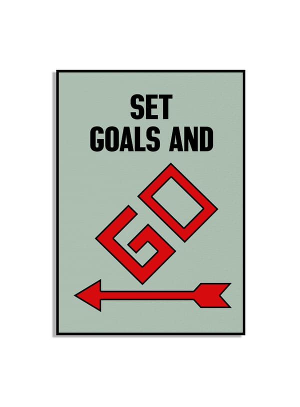 Plakat - Motiverende inspirasjonssitat / Set goals and Go