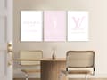 Miniatyrbilde 1 av 6: Plakater - Rosa og hvit trio / Sett med 3