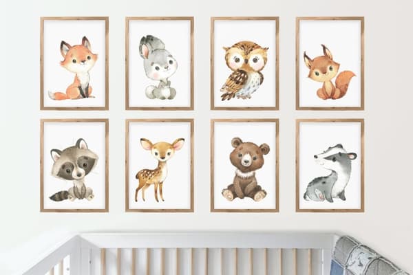 Posters - Skogsdjur / Set om 8