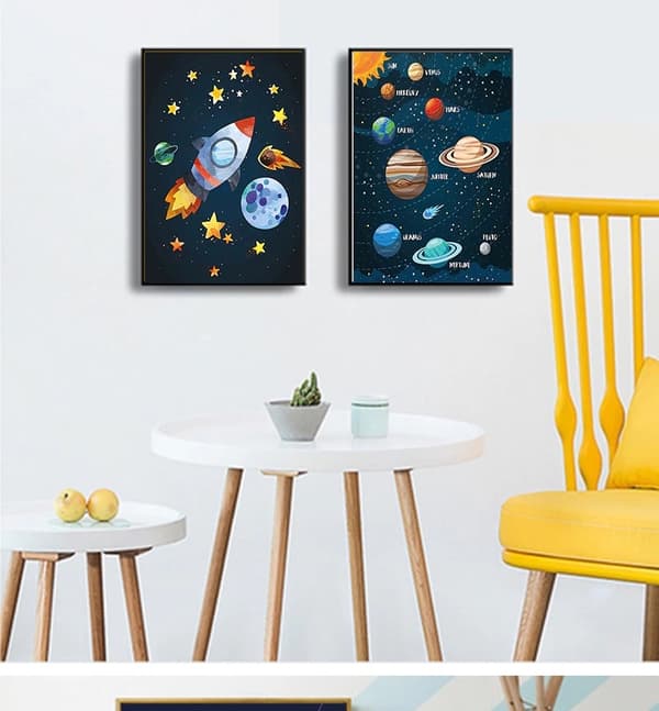 Posters - Raketer och Planeter / Set med 2