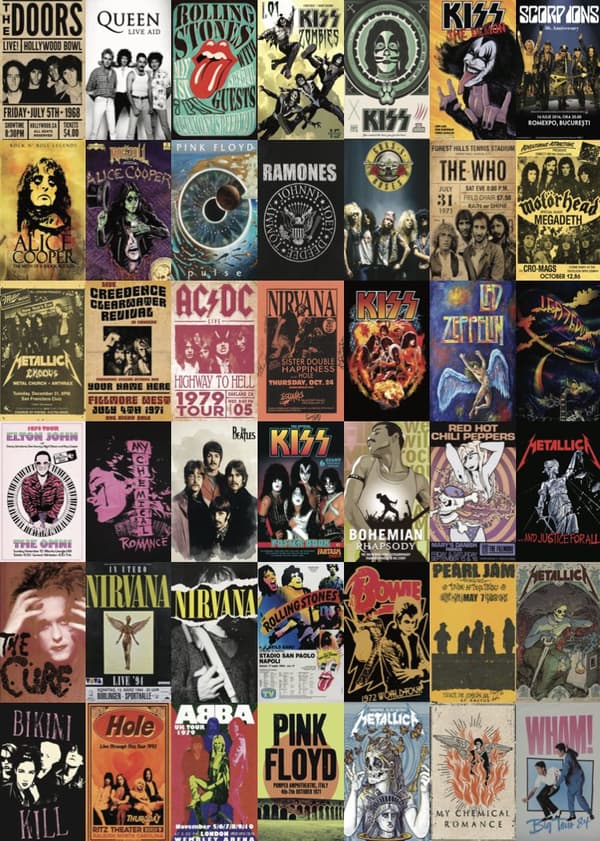 Juliste - Retro Punk & Klassinen rock
