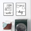 Miniatyrbillede 1 af 2: Plakat -  Vasketøj / Wash, Dry / Sæt med 2