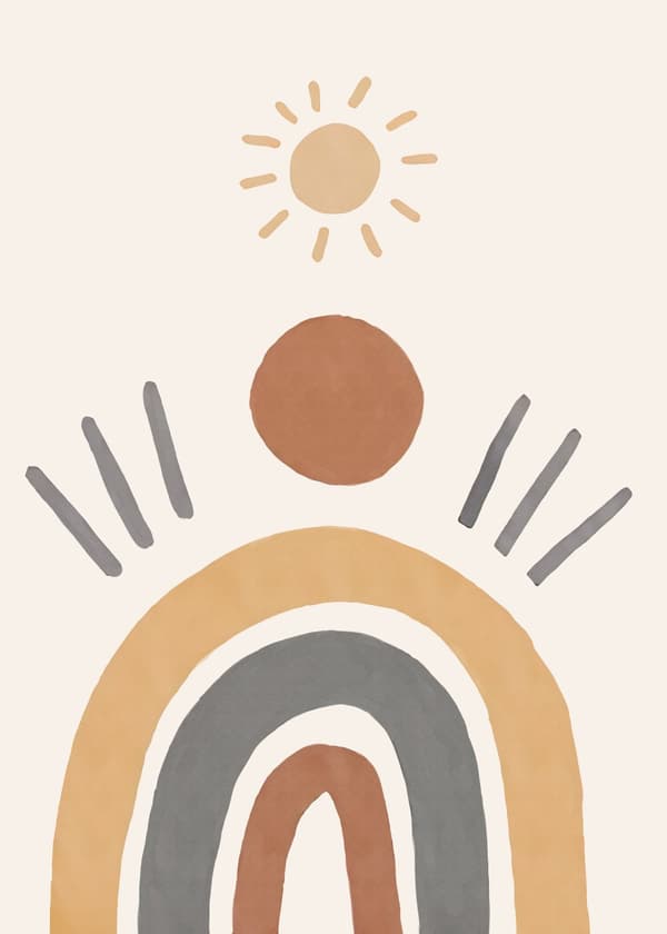 Plakat - Regnbue og sol