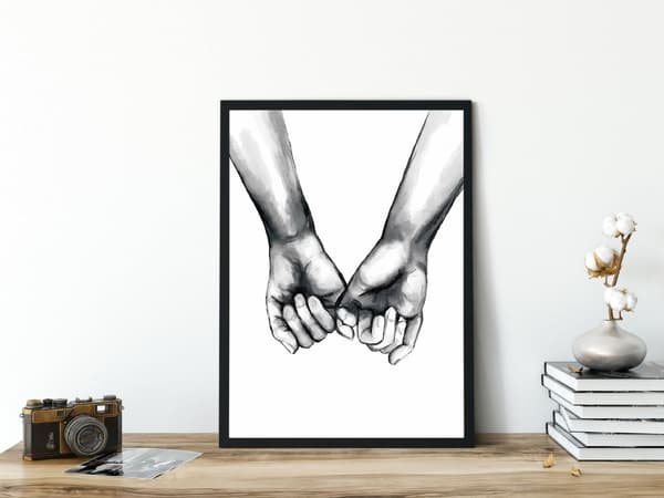 Plakat - Romantisk plakat / Hænder på væg #2