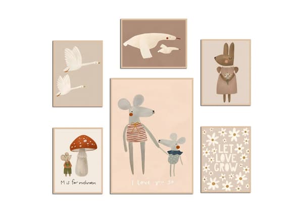 Plakater -  Let love grow / sett med 6