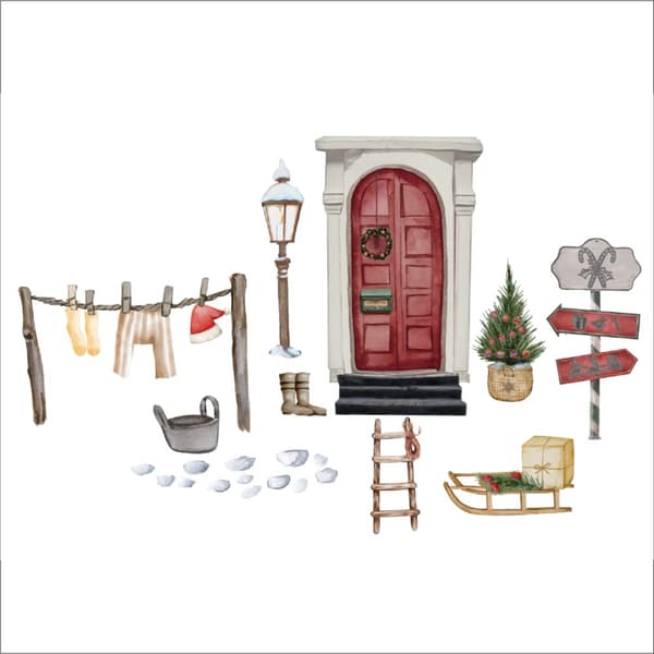Wall Stickers – Elf dør / Vintage Aquarel