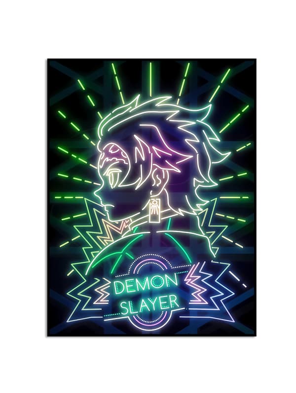 Plakat – Japansk Animefigur / Neon / DEMON SLAYER