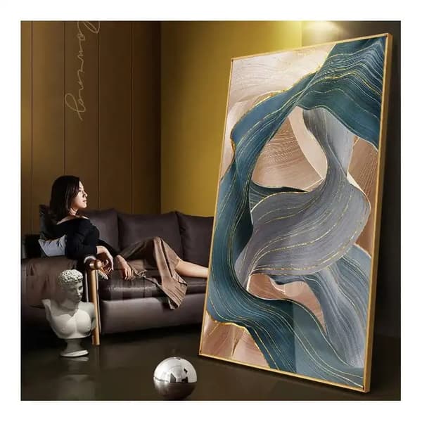 Plakat – Gyldent geometrisk landskap