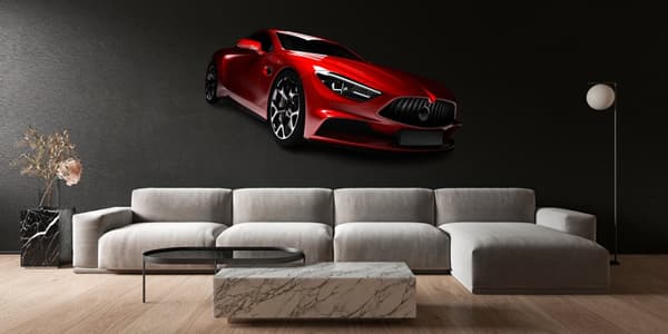 Veggklistremerke – Mercedes / Rød