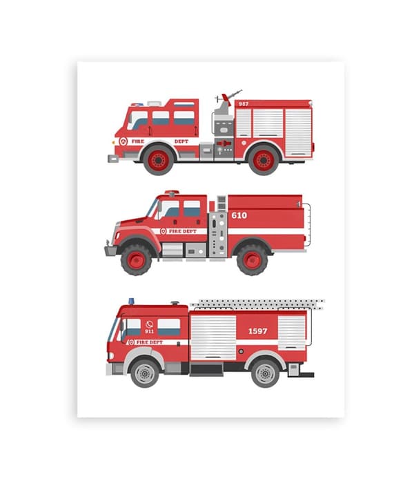 Plakat – Nødkjøretøy / Brannbil