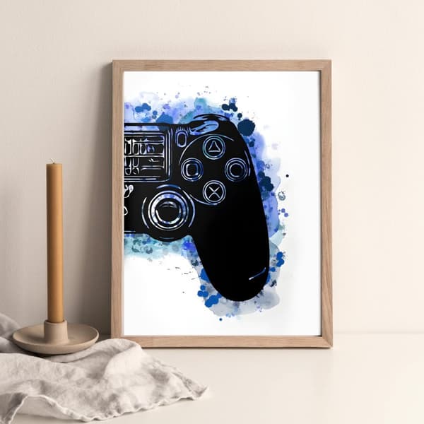 Plakat – Joystick / Blå og svart / Høyre halvpart / 02