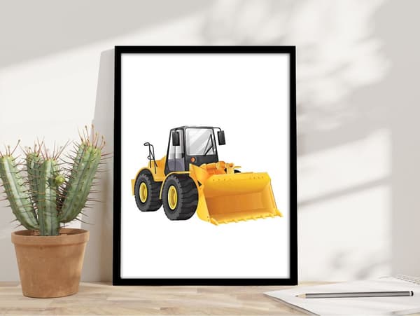 Poster – Bulldozer / Gul