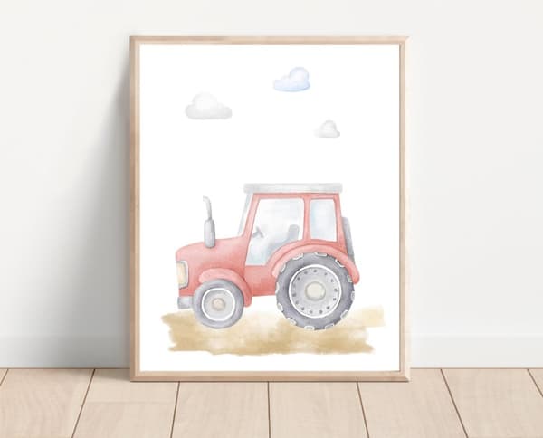 Plakat – Traktor / Rød