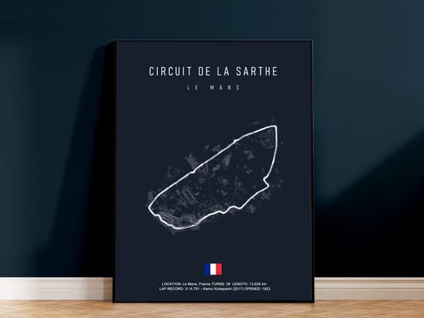 Poster – Racerarv: Den ikoniske Circuit de la Sarthe ved Le Mans
