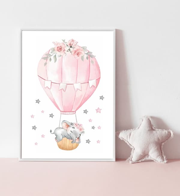 Plakat – Elefantdrømme: Et eventyrligt varmluftsballon eventyr