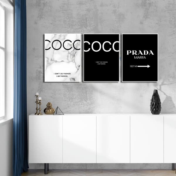 Plakater – COCO, PRADA / Sort og hvid / Sæt af 3
