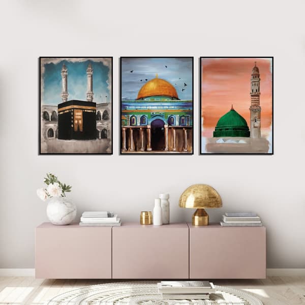 Plakater - Islamisk / Al Aqsa-moskeen / Sæt af 3