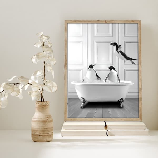 Poster – Badetidssnak / Pingviner