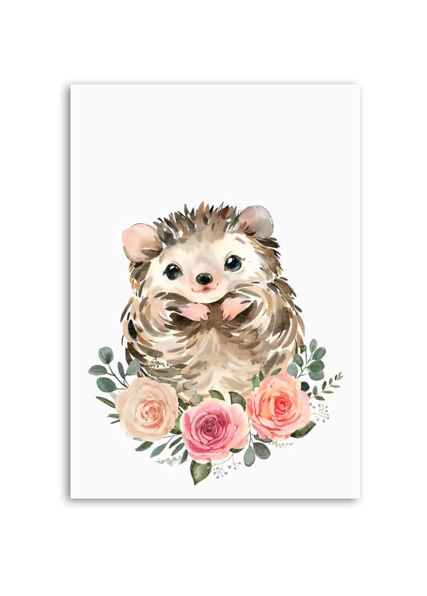 Poster – Roset Pindsvin: En Blomsterkram