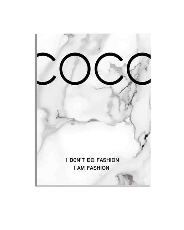 Plakat – COCO / I DON’T DO FASHION / Hvid marmor