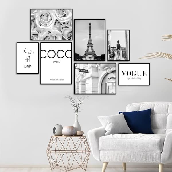 Poster – Sort-hvid modekunst / VOGUE / Sæt af 7