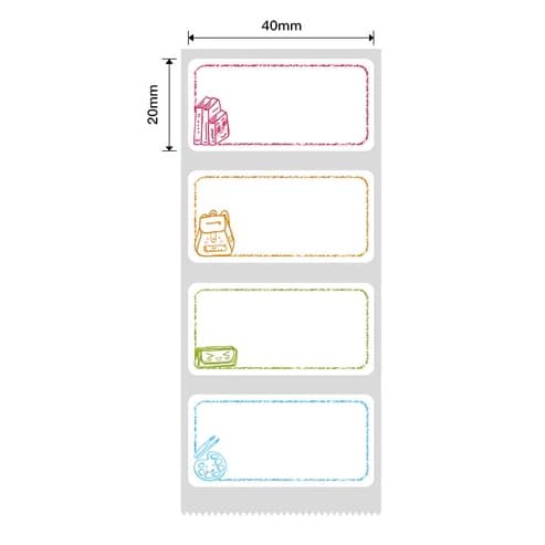 NIIMBOT Etikettklistremerker B1 / B21 / B3-serien 40 x 20 mm / 320 stk / Barnestudiedesign