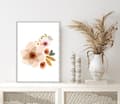Miniatyrbild 1 av 3: Affisch – Blommor / Brun / 03