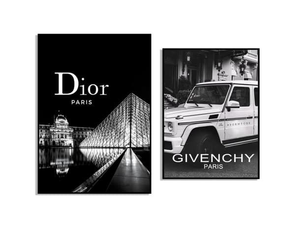 Juliste – Dior Paris / GIVENCHY PARIS / 2 kappaleen sarja
