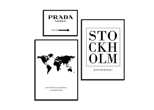Plakat – Sjikke Koordinater / Mote, Byer og det Globale Teppe / Sett av 3
