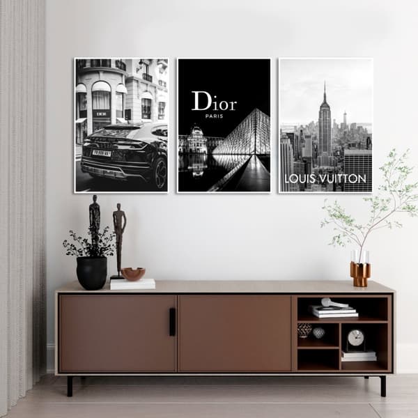 Poster – Luksusvartegn / En Rejse Gennem Højmode / Dior, Louis Vuitton / Sæt af 3