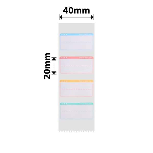 NIIMBOT Label Stickers B1 / B21 / B3-serien 40 x 20 mm / 320 stk / NICE TO MEET YOU